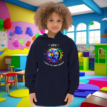 Global Explorer: Kids' Color Splash Fleece Hoodie  (Unisex)