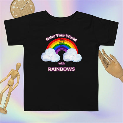 Rainbow Revel: Toddler's Color-Learning Short Sleeve Tee  (Unisex)