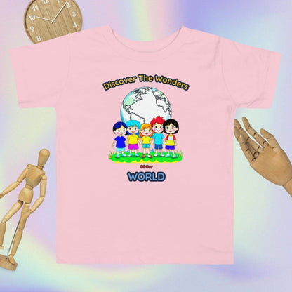 "Discover The Wonders Of Our World" Toddler Short Sleeve Tee - Ignite Curiosity and Explore with Style! (Unisex)