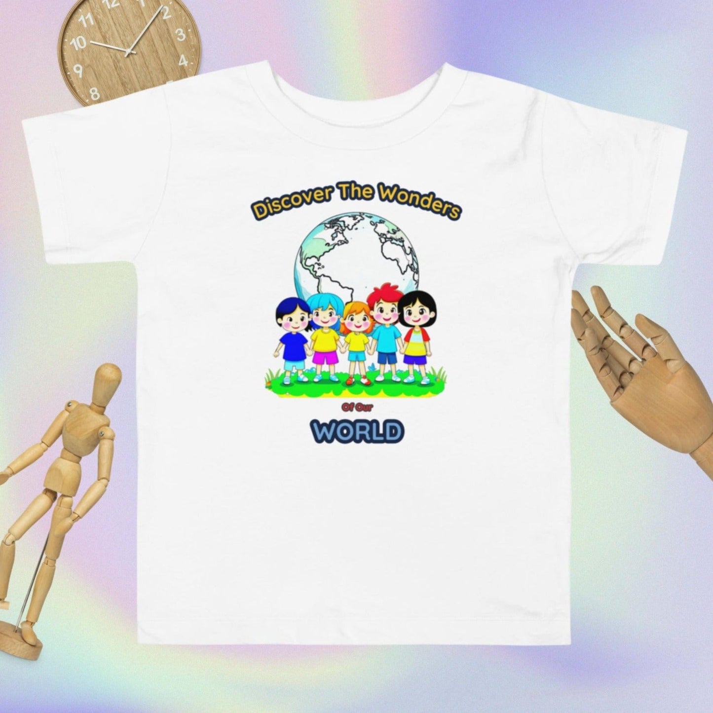 "Discover The Wonders Of Our World" Toddler Short Sleeve Tee - Ignite Curiosity and Explore with Style! (Unisex)