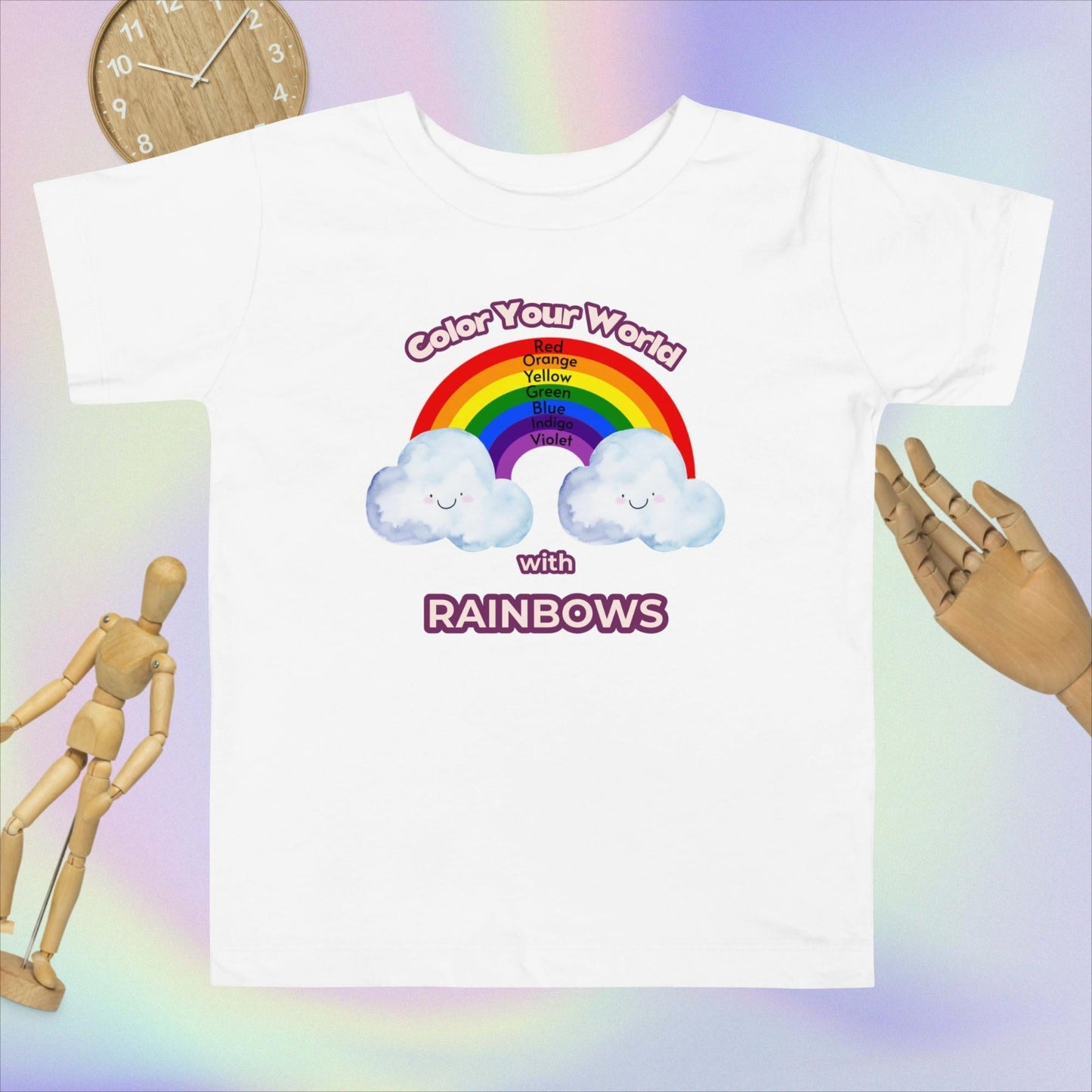 Rainbow Revel: Toddler's Color-Learning Short Sleeve Tee  (Unisex)